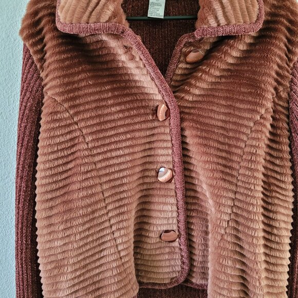 Vintage 80s Vilxi International Faux Fur & Velvet Jacket Size Large - Picture 5 of 8